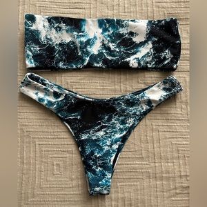 Blue marble bikini